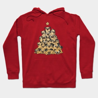 Cute Christmas Tree of Pugs Hoodie